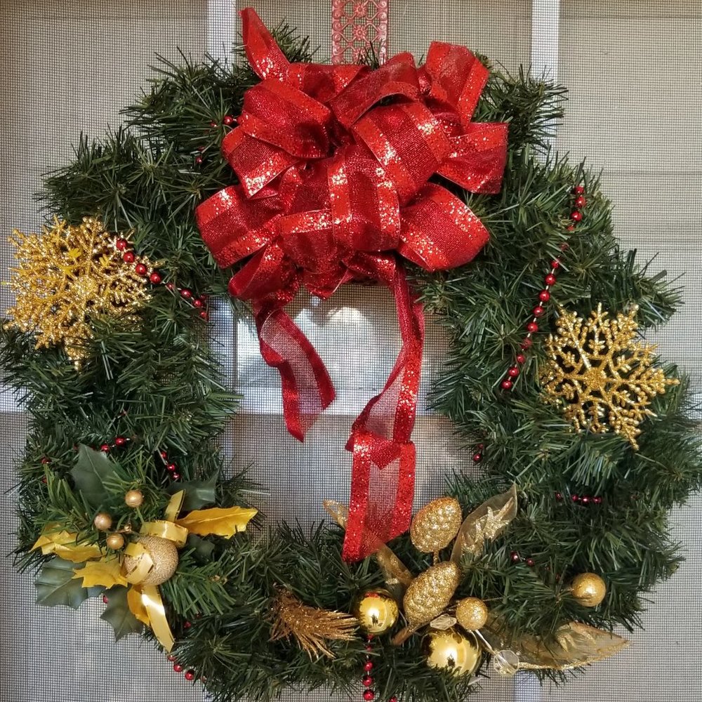Seasonal Wreaths - EASTER, Fall, Christmas, Winter, Hannukah, White puff: Pick 1 - Picture 6 of 10